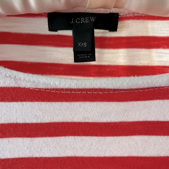 XXS J.Crew red striped tee ruffle sleeve - Picture 3 of 4